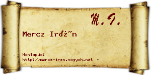 Mercz Irén névjegykártya