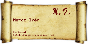 Mercz Irén névjegykártya